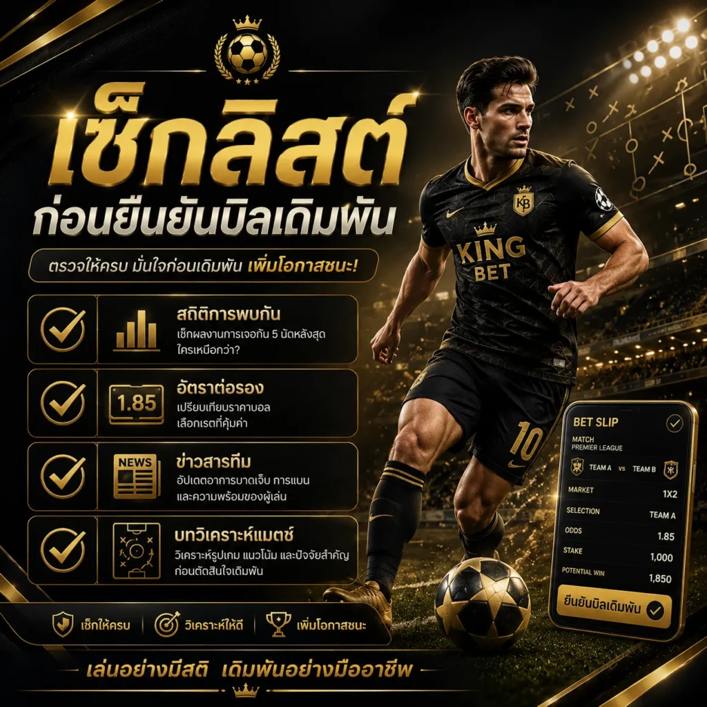 เช็กลิสต์ก่อนยืนยันบิลเดิมพัน